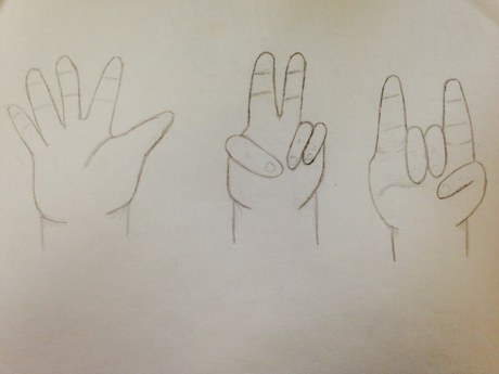 three hands