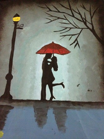 kiss under rain