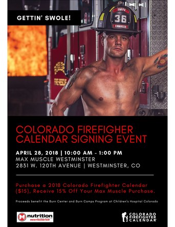 Colorado Firefighter Calendar Signing Event Poster