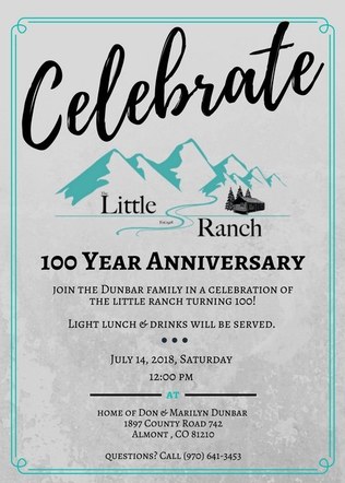 Little Ranch 100th Anniversary Invitation