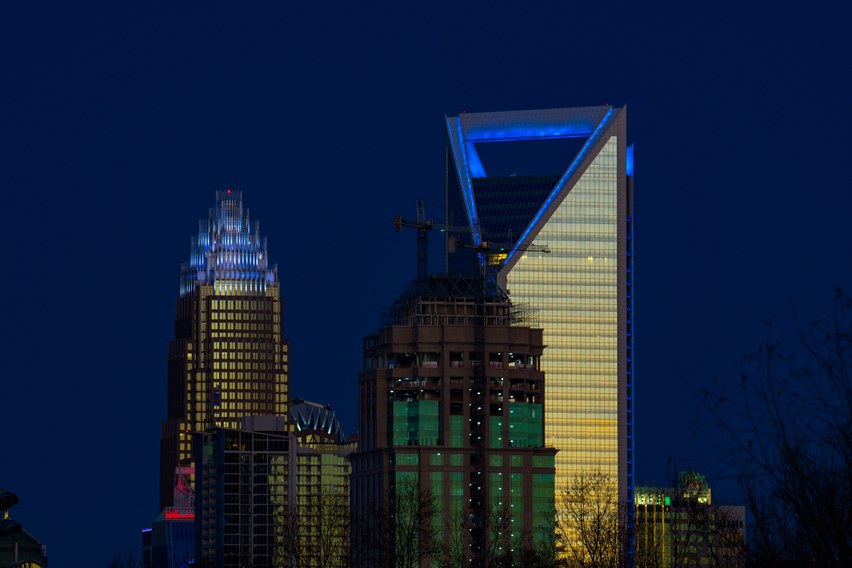 Lighting It Up Blue - Charlotte Skyline 