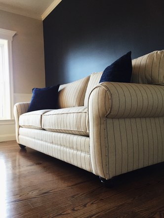 Classic Striped Custom Sofa