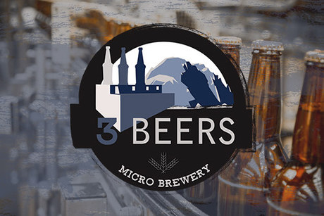 three beers logo design 