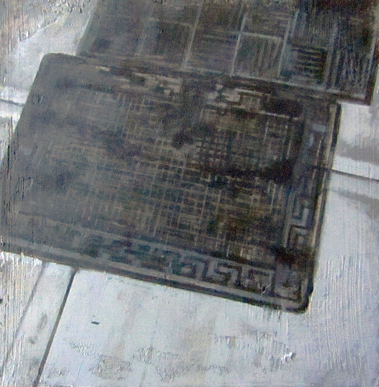 CF #13 Doormat  acrylic on panel 12x12" 2023