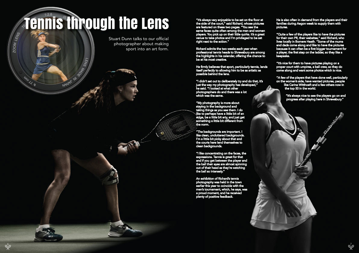 Aegon programme double page spread