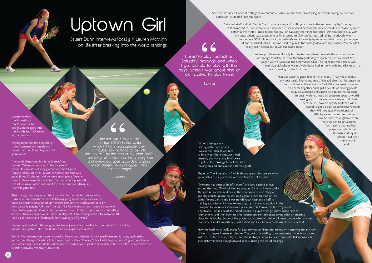 Aegon tournament programme double page spread 2014 example 1
