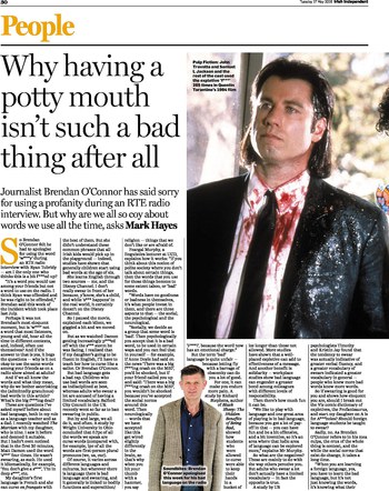 Feature article for Irish Independent
