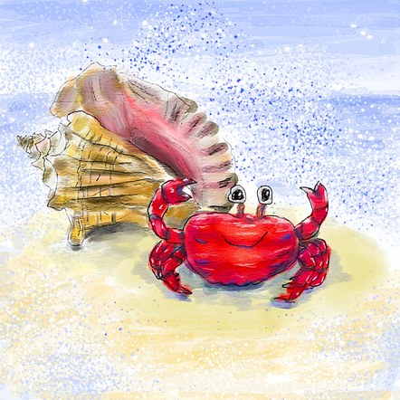 Happy Crab and Shell