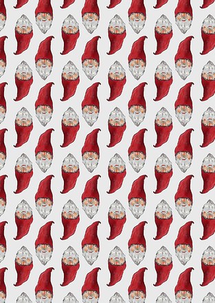 Christmas Gnome Paisley Pattern