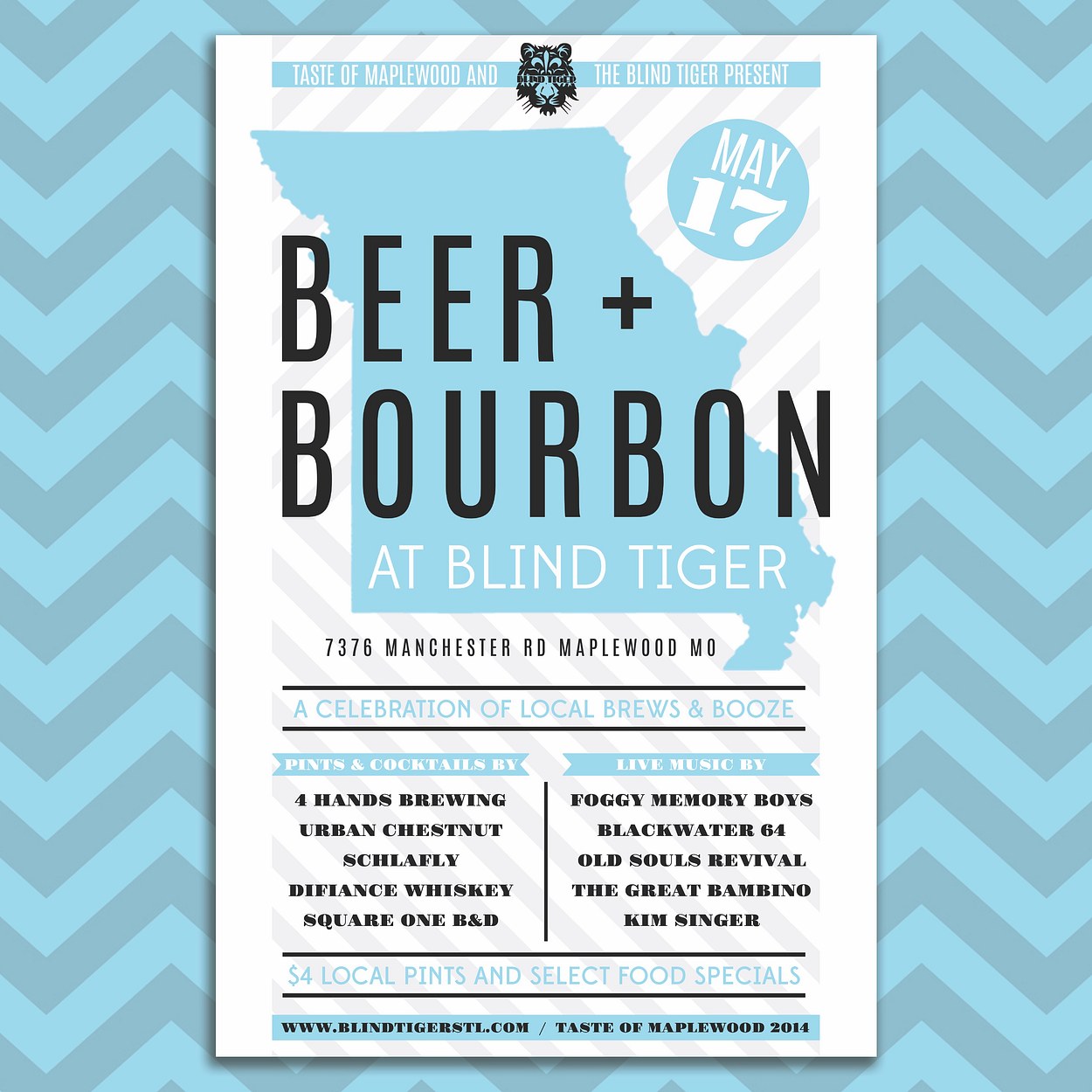 Taste of Maplewood - Beer + Bourbon Event Poster