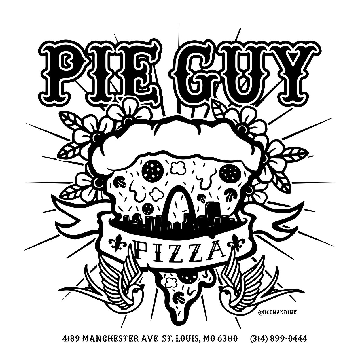 Pie Guy Pizza - 314 Day Pizza Box Logo