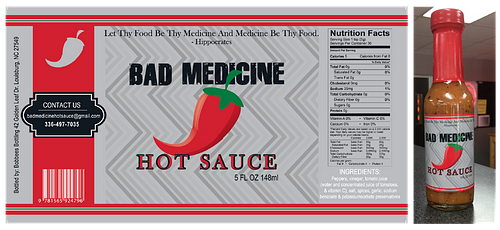 Bad Medicine Hot Sauce Label