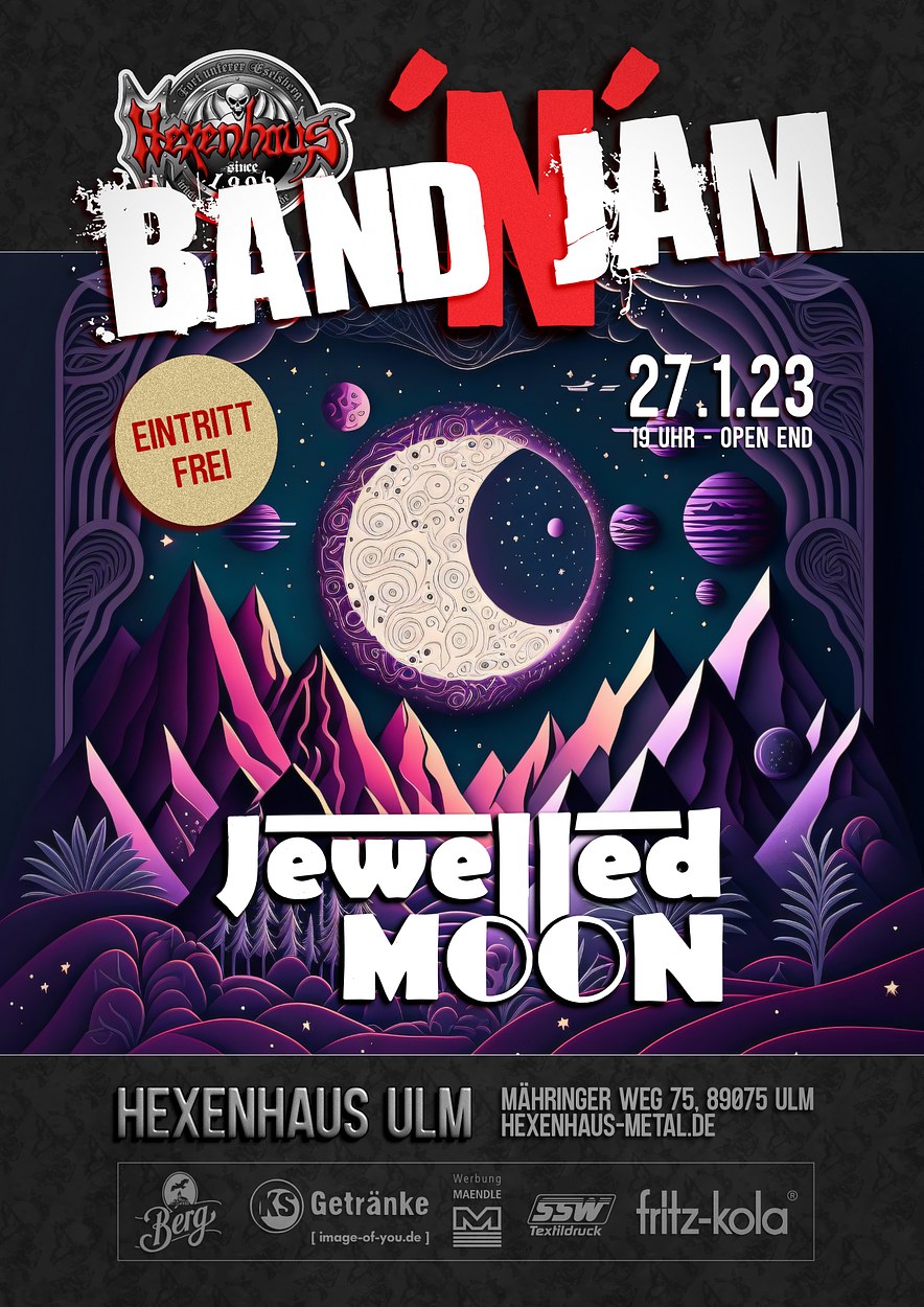 concert and jam poster for hexenhaus ulm