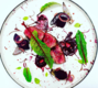 Aged beef, beetroot, charred red onion, and pink peppercorn