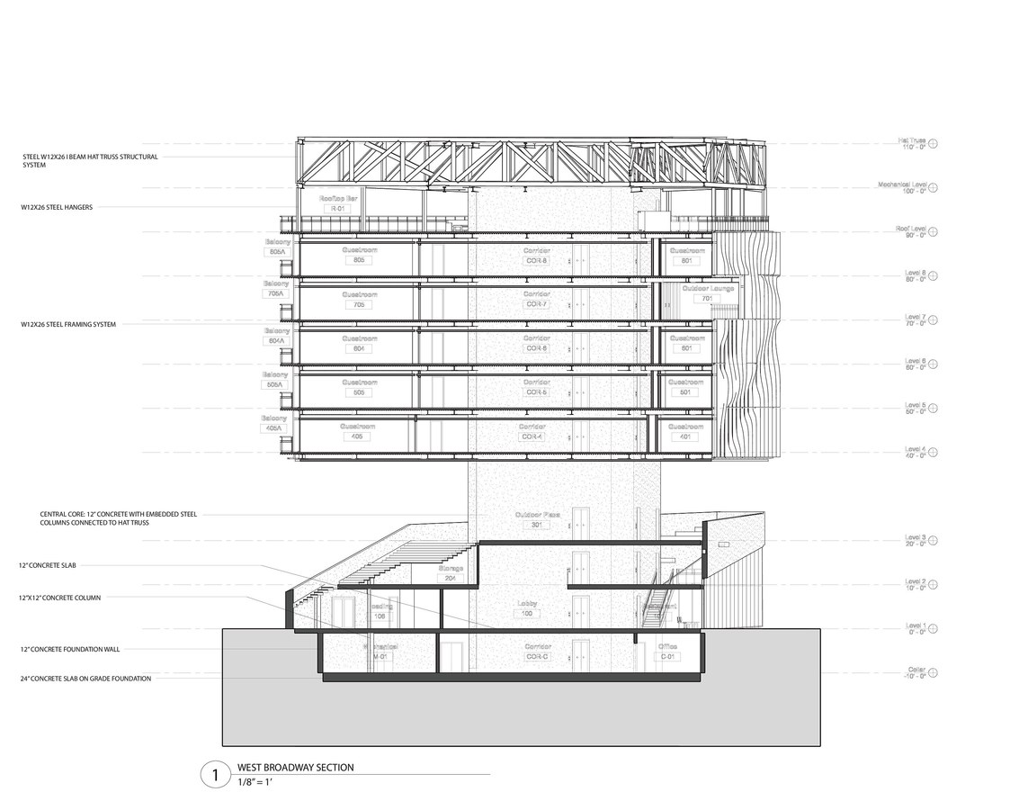 Curtain Wall Section and Elevation - RYAN CRAMER