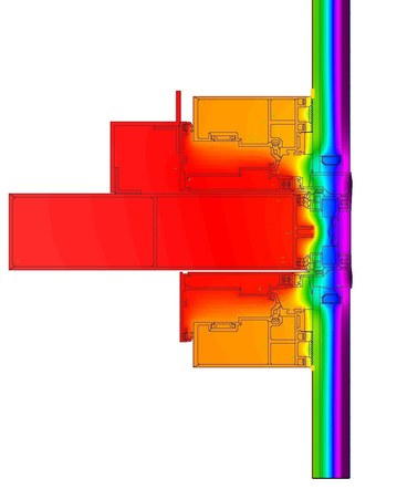 THERM Model - Typical Curtain Wall Transom Results