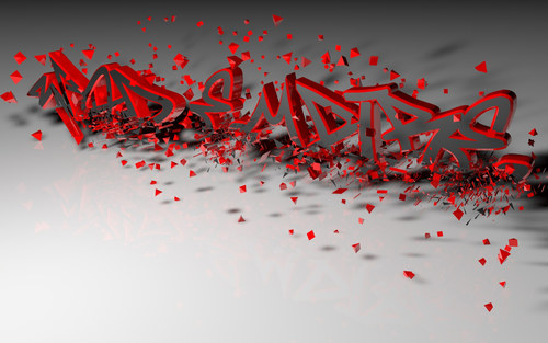 letters 3d crumbling red 102278 3840x2400