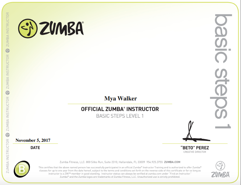 I am a certified Zumba Instructor! Do you want 10% off of Zumba gear?! Use code "MFW008" http://myaw.zumba.com