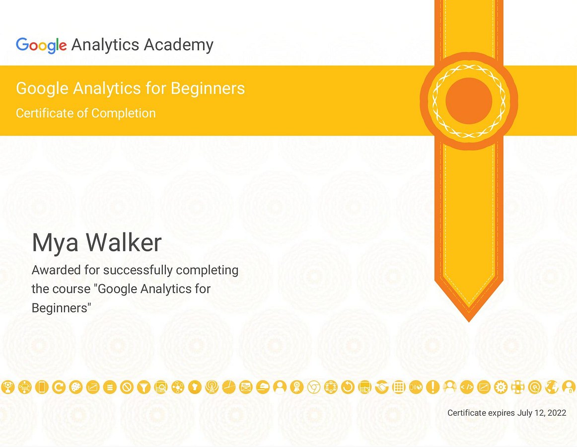 Completion of Google Analytics Course