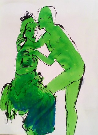 Couple in green