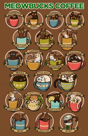 Meowbucks Coffee Print