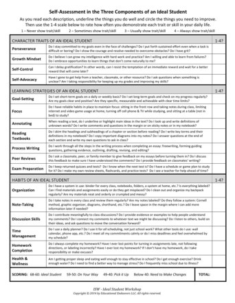 Student Self-Assessment Worksheet for EE