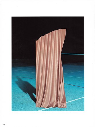 Shadow behind a curtain