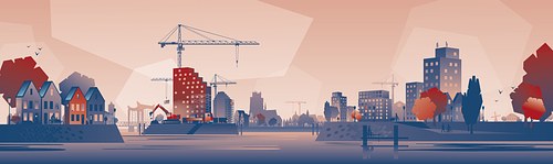 bouwen en wonen in de drechtsteden, vectorillustratie in illustrator