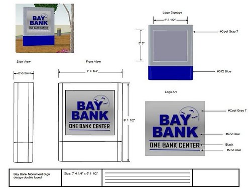 Bay Bank logo monument signage