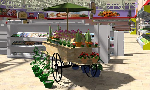 Grocery store flower cart