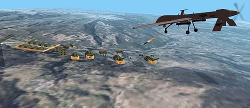Predator UAV laser-guided missile attack