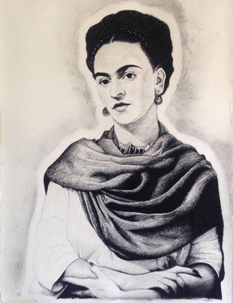 Frida Kahlo Charcoal