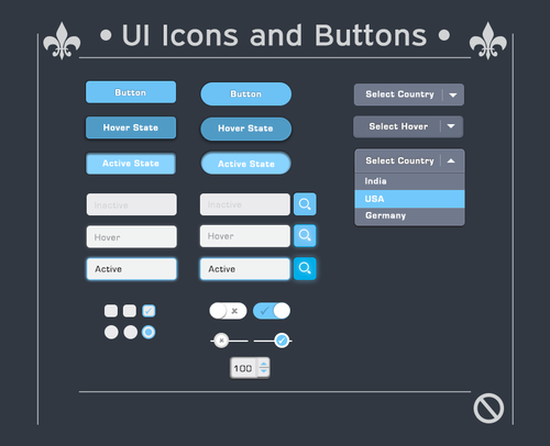 UI Buttons and icons