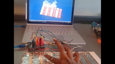 Virtual Xylophone in Unity Controlled via an Adafruit 12x Capacitive Touch Sensor Shield for Arduino