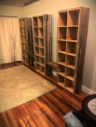Reclaimed Wood Yoga Studio Storage