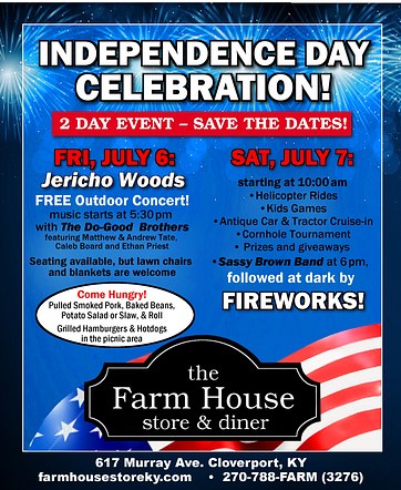 Newspaper Ad for 4th of July - The Farm House
