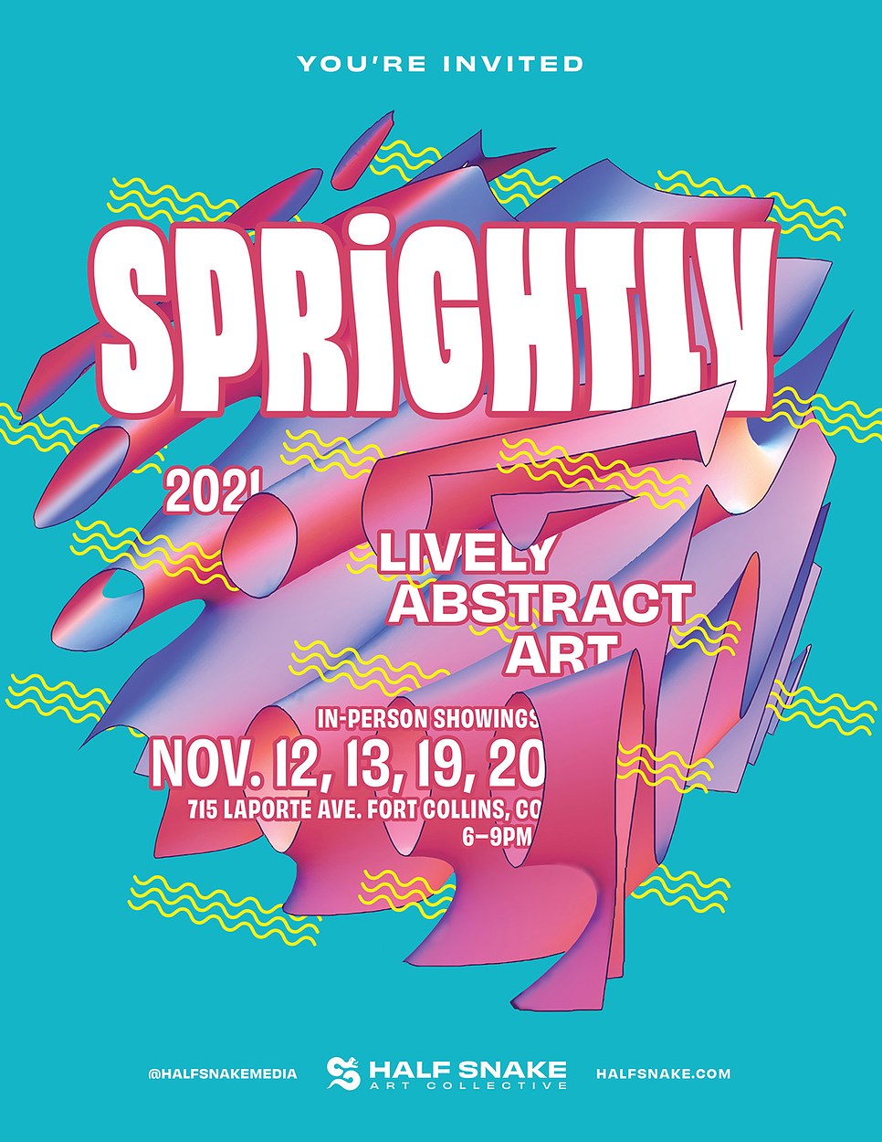 sprightly: lively abstract art - Flyer