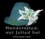 Pure Australian, hand dyed wool blue/ grey/green hat  lrg white flowers