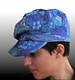 Blue newsboy's cap