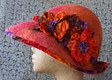 Scarlet, pure wool hat with velvet flowers image 1
