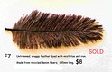 F7 mistletoe and iron dyed single faux feather