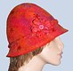 Hand felted red wool hat