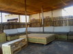 Reed weaved ceiling and pallet couch set