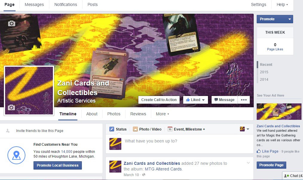 Zani Cards and Collectibles Facebook Page