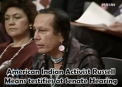 American Indian Activist Russell Means testifies at Senate Hearing