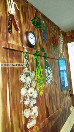 Vegetable Market - Wood Panel Mural by S. Nolloth Art