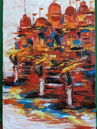 Praying on the Ghats -SOLD