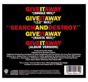 Red Hot Chili Peppers | Give It Away CD Maxi-Single Back