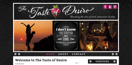 The Taste of Desire Website Home Page 2