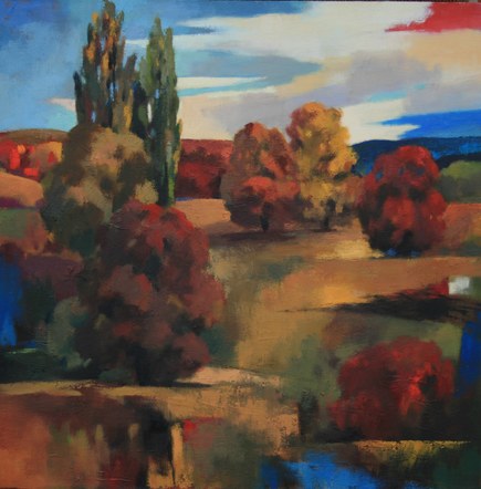 Joro Petkov, Oil on canvas, Landscape, "Waiting" # 10